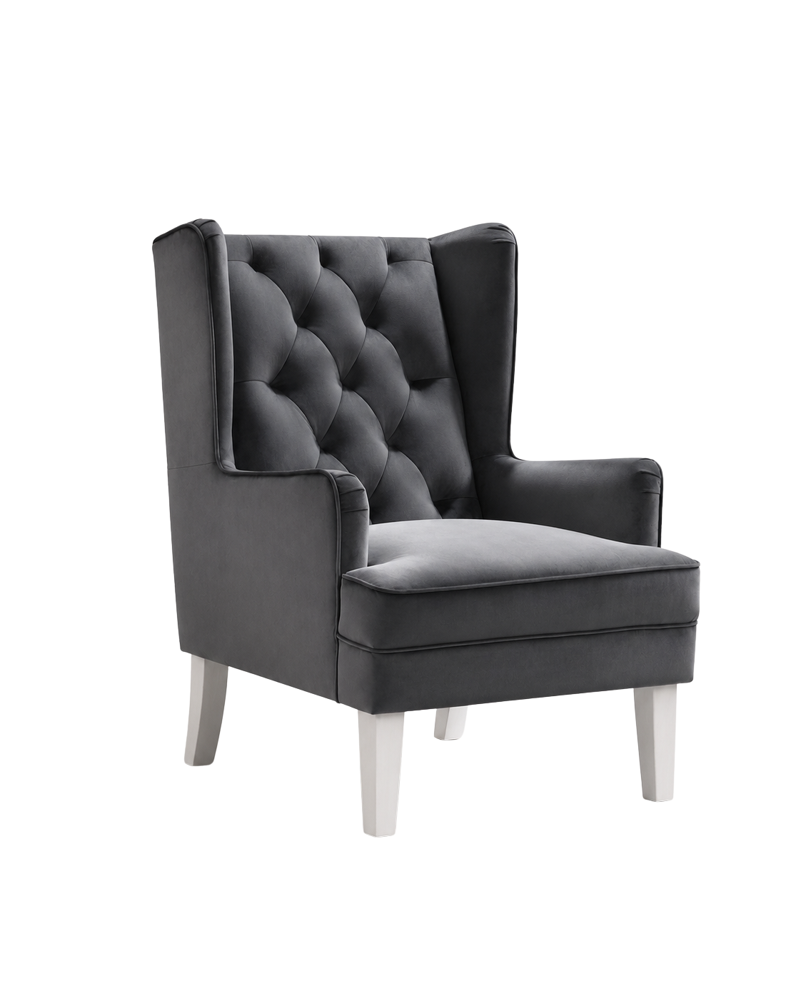 Breeze Grey convertible rocking chair and accent chair with tufted backrest