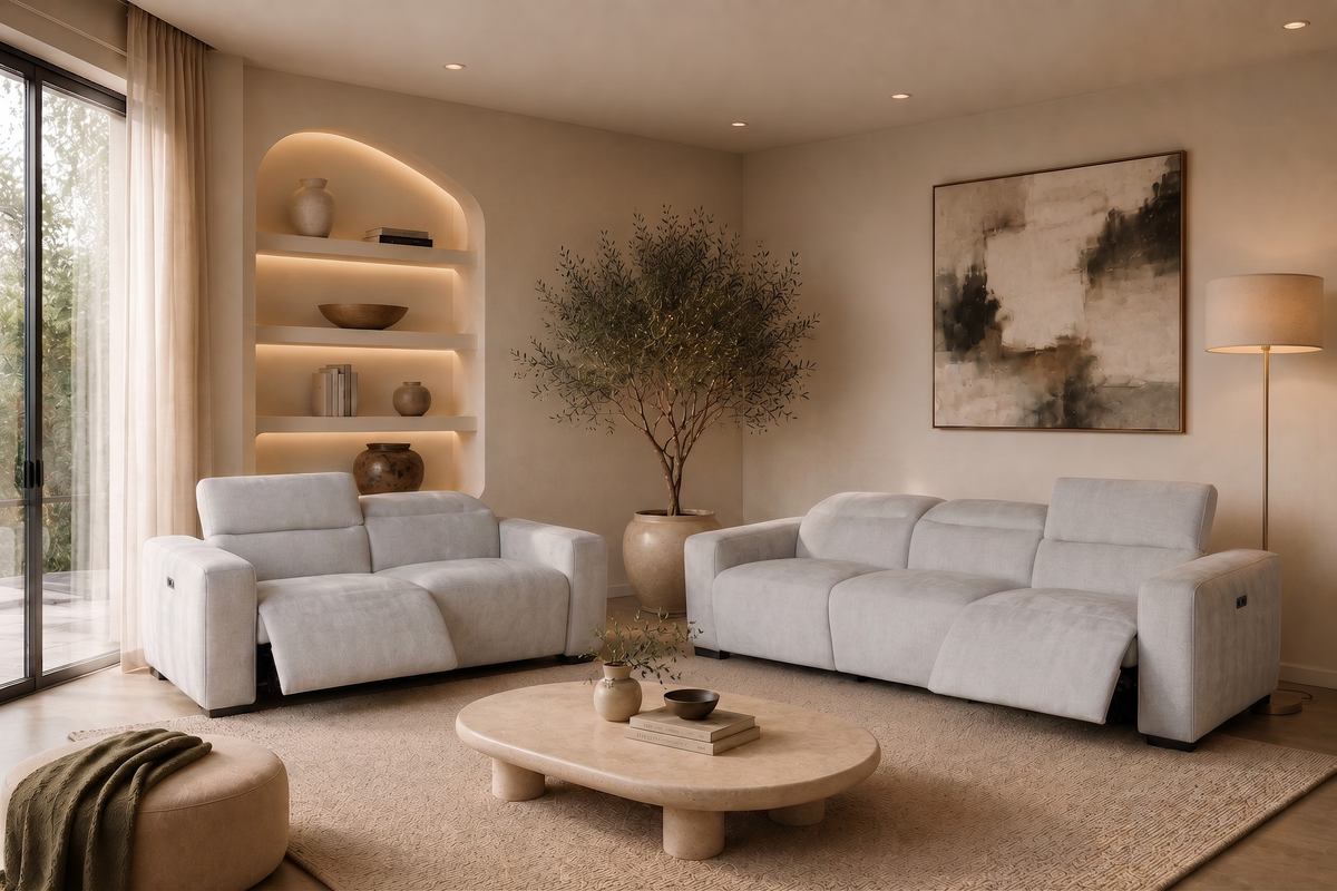 Chisa Power Recliner Lounge SuiteRecliner Sofa Set