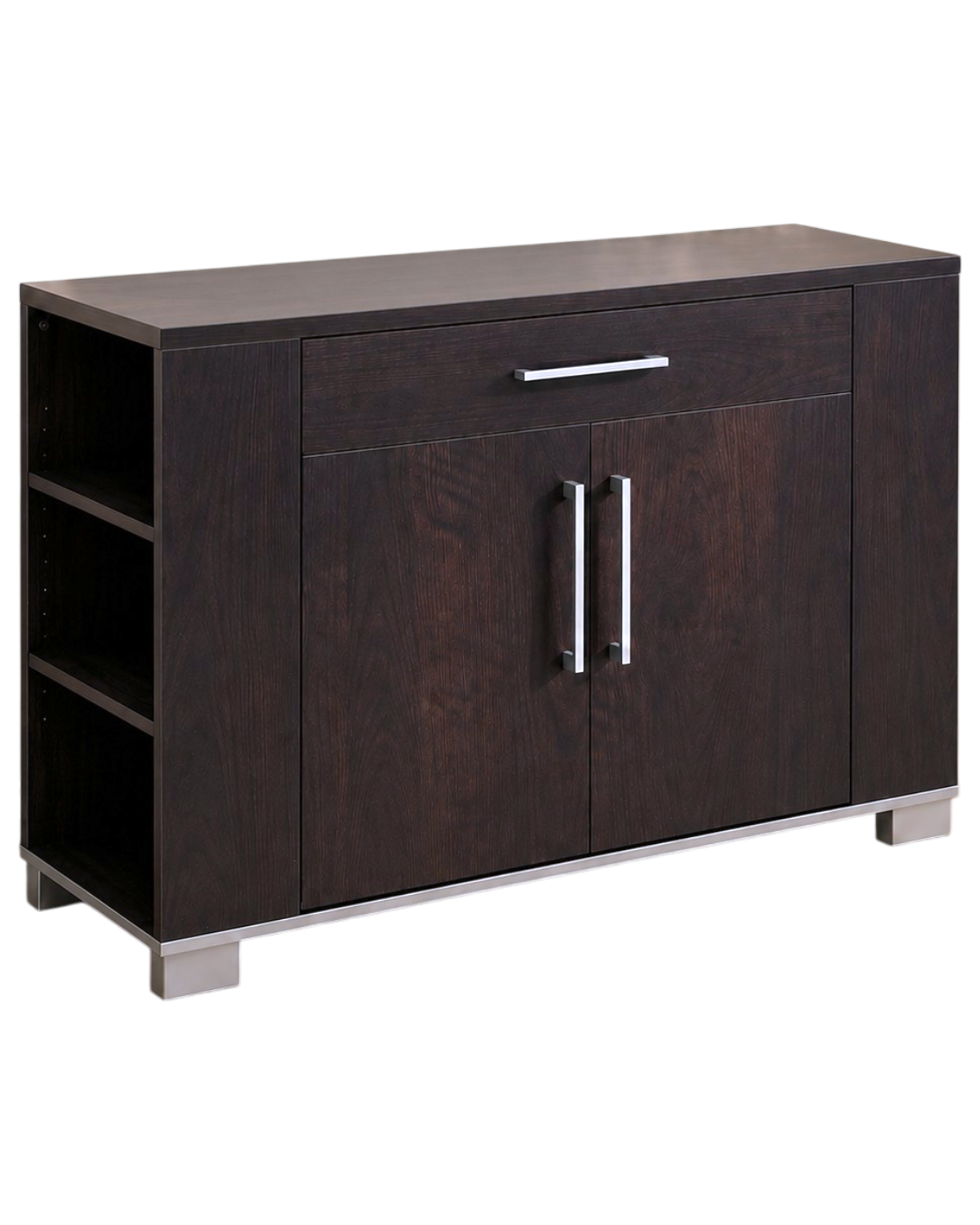 Como buffet cabinet with drawer and open side shelves