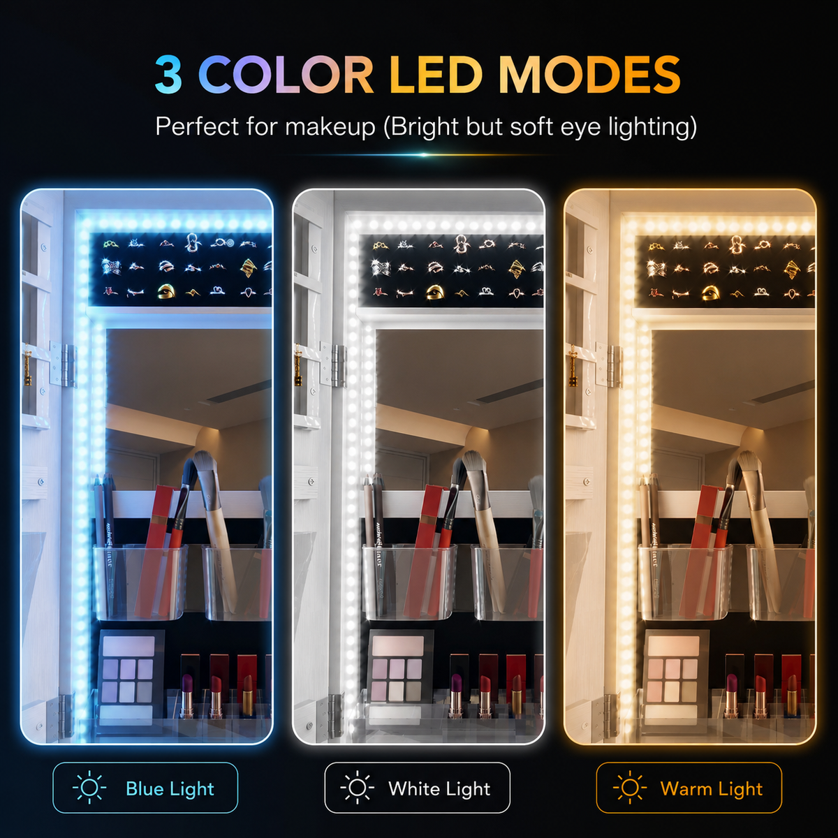 Jewel LED Jewellery Cabinet Mirror