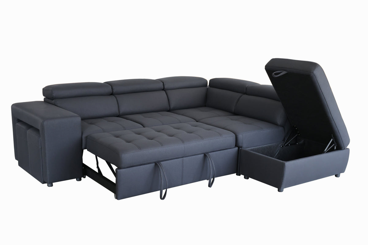 Luna Sofa Bed with Storage ChaiseCorner Sofa