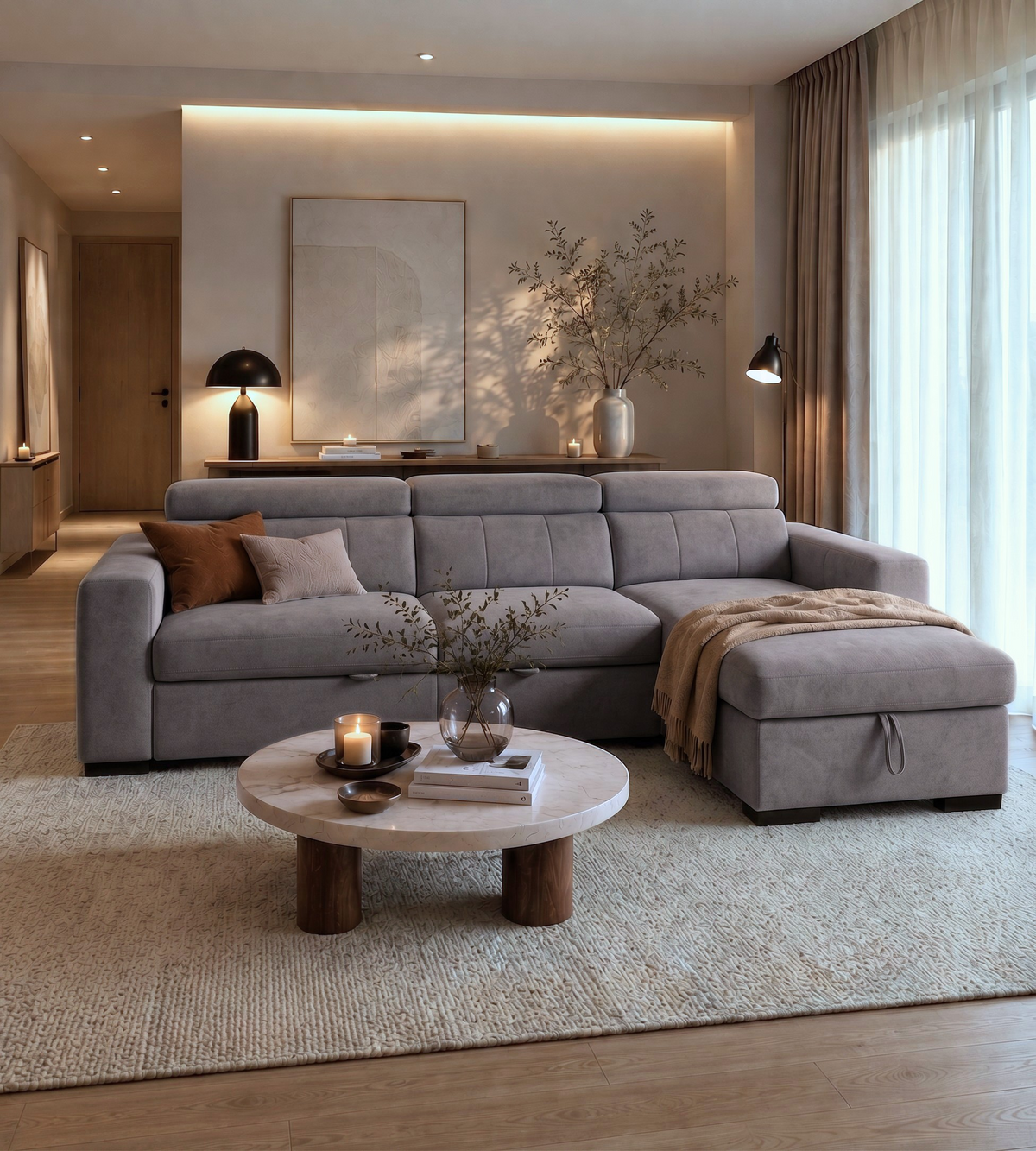Sol Sofa Bed with Storage ChaiseSectional Sofa